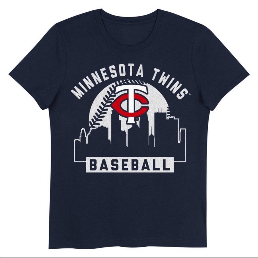 MLB Minnesota Twins Girls' sparkle Crew Neck T-Shirt